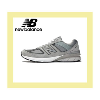 ของแท้ 100% New Balance 990 v5B รองเท้าผ้าใบสีเทากว้างรองเท้าวิ่งย้อนยุค