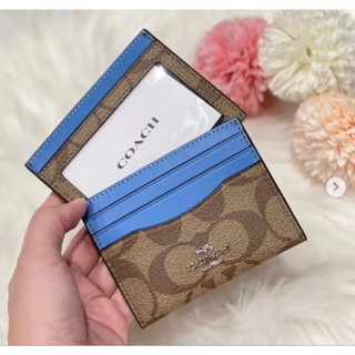 กระเป๋าใส่บัตร  #Coach Slim Id Card Case In Signature Canvas