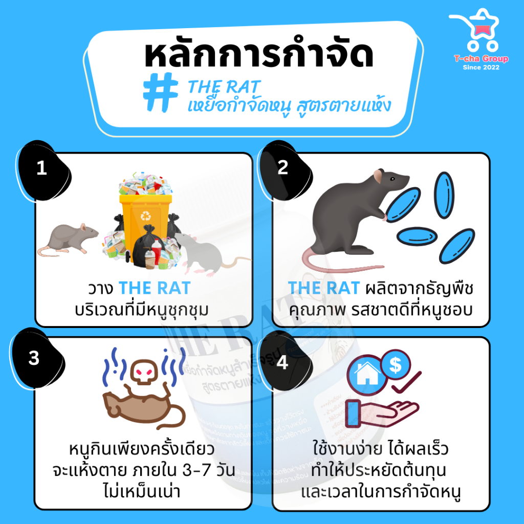 (1 แถม 2) ได้ 3 กระปุก The Rat เหยื่อกำจัดหนูสำเร็จรูป สูตรตายแห้ง หนูตายไม่ส่งกลิ่นเหม็นเน่า ราคา ถูกที่สุด ดีลบีเคเค แกลเลอรีภาพที่ 2