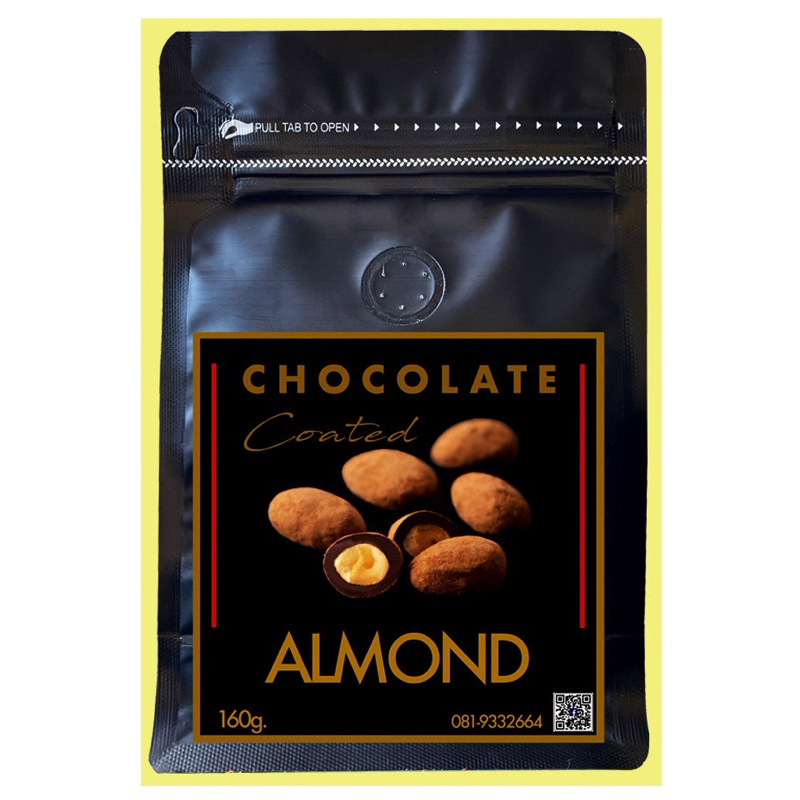 อัลมอนด์เคลือบช็อกโกแลต Dark70% 150g. by COCORA CACAO FARM
