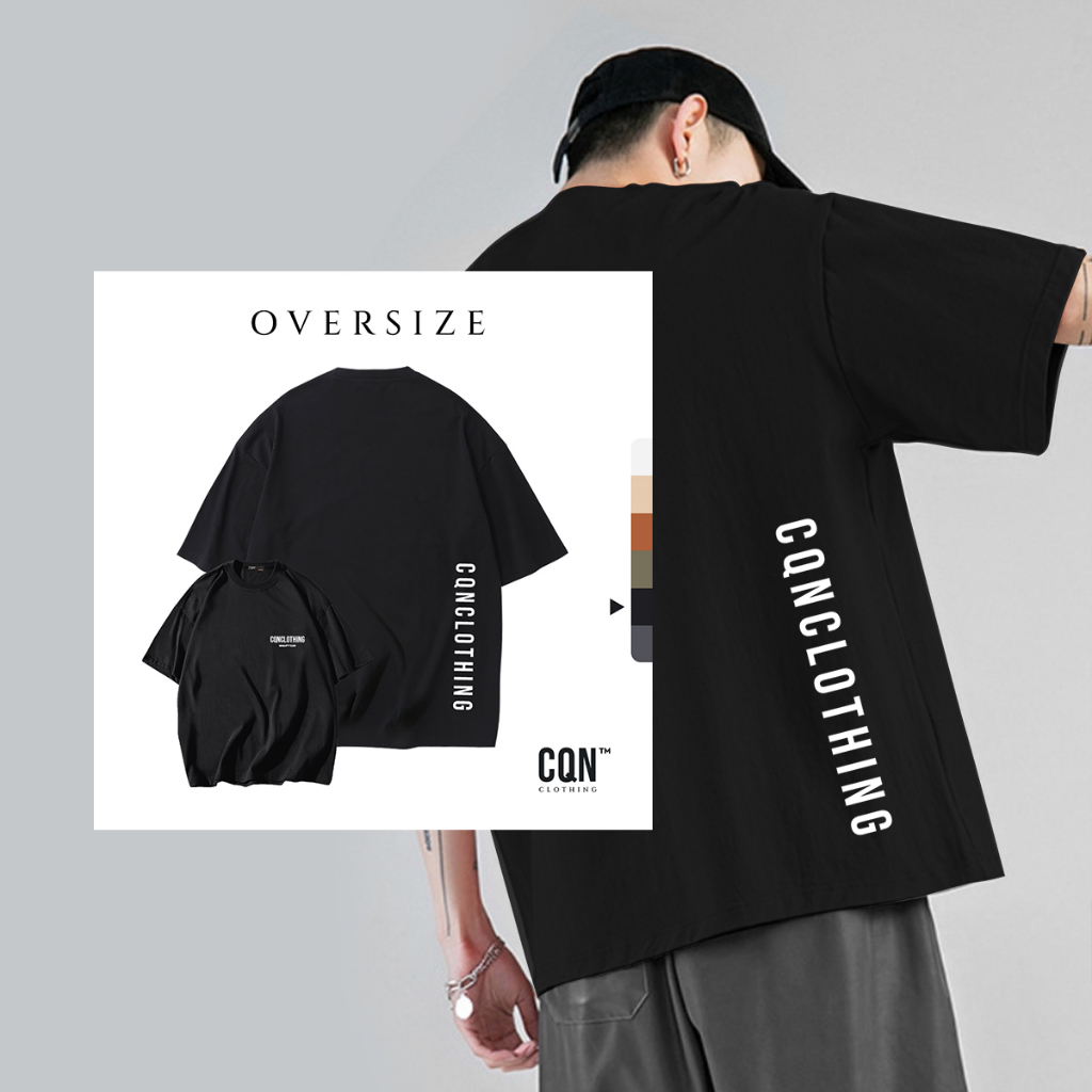 CQN | เสื้อ Oversize [ET.12”Brand Name ll] ผ้าหนานุ่ม คอแคบ ไม่ย้วย