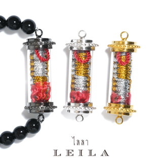 Leila Amulets 3 ปัง รุ่น ปังดีมีเงินทอง ด้ายเงินทอง (พร้อมกำไลหินฟรีตามรูป)