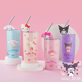 🌸พร้อมส่ง💨แก้วเก็บอุณหภูมิ แก้วกาแฟ หลอดสแตนเลส+ตัวการ์ตูนให้ในเซ็ท เก็บอุณหภูมิได้นาน