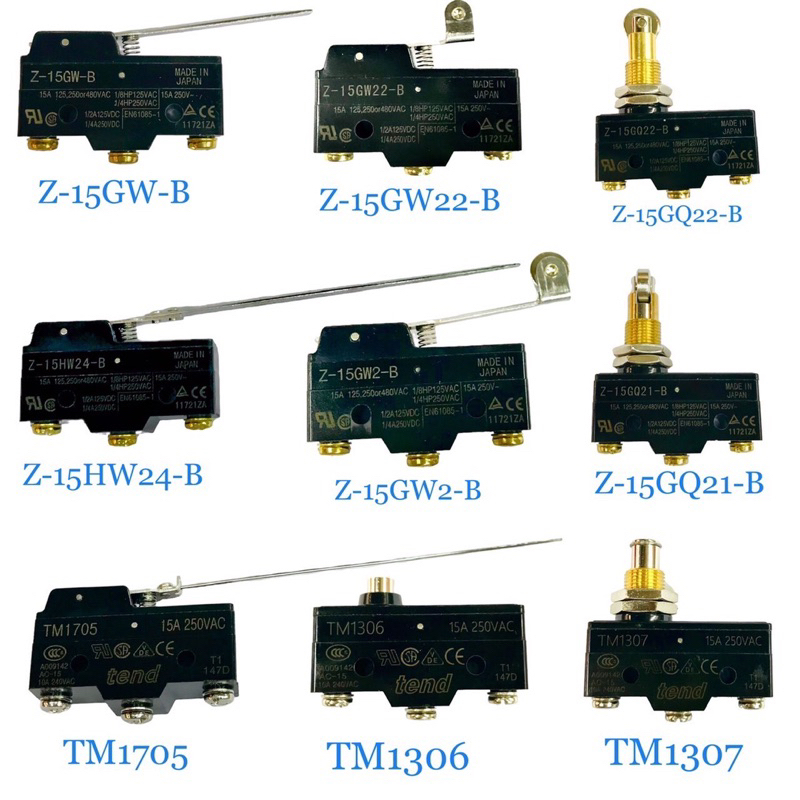 Limit Switch ลิมิตสวิทซ์ OMRON Z-15GW-B  Z15GW22-B  Z15GQ22-B  Z-15HW24-B  Z-15GW2-B  Z15GQ21-B  TM1