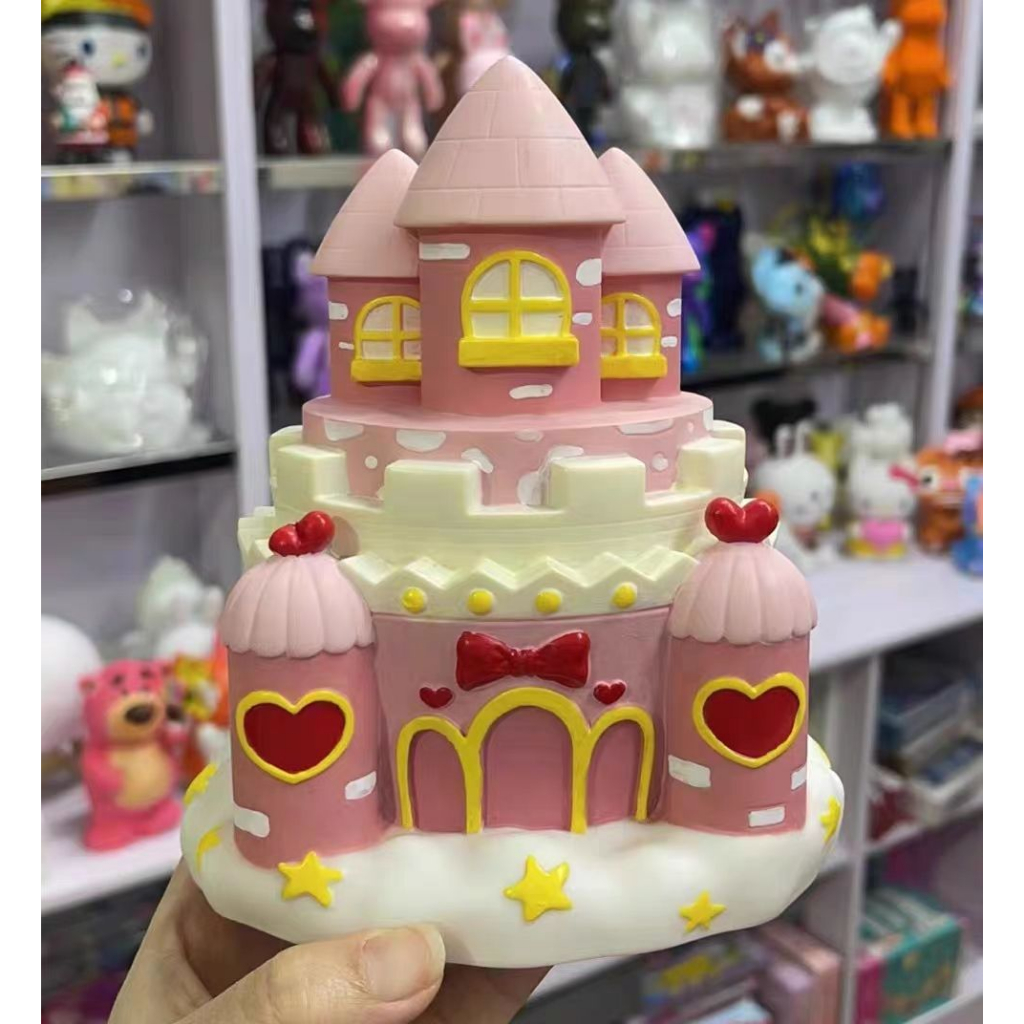 [จัดส่งที่รวดเร็ว] [16-26 ซม.] เจ้าหญิงปราสาทกระปุกออมสินตกแต่งบ้านของขวัญวันเกิด DIY คนรัก [กระปุกออมสินสีขาว 12 สีสี]