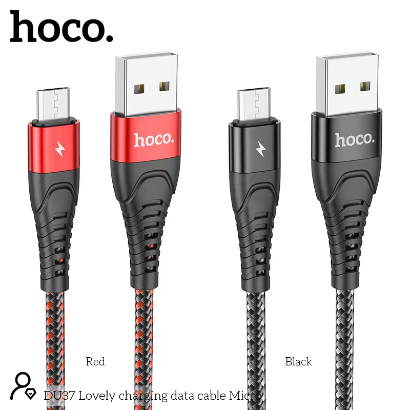 Hoco DU37 1เมตร สายชาร์จรุ่นใหม่ มีทั้ง 3A Max สำหรับL/Micro/Type-C ชาร์จเร็ว ไม่ทำให้เครื่องร้อน สายถัก ไนล่อน คุณภาพสู