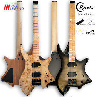 Cravis Headless Electric Guitar กีต้าร์ไฟฟ้า หัวตัด ระบบ fixed Bridge Travel Guitar