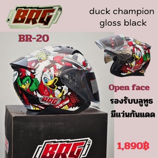 หมวก​กัน​น็อค​ BRG BR-22 ลาย​ duck​ champions​ gloss red