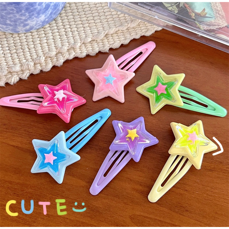 Cute 152 กิ๊บติดผม กิ๊บแป๊กดาวสีสดใส Y2K