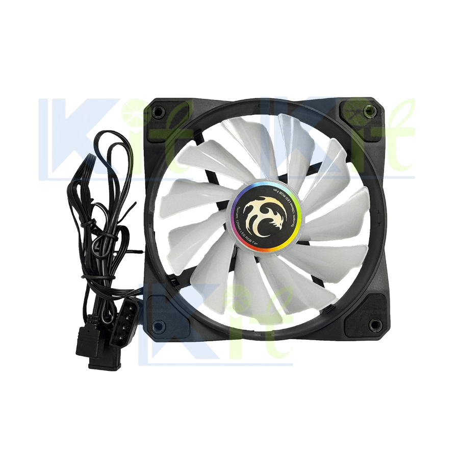 พัดลมเคสคอมพิวเตอร์ระบายความร้อน ของแท้ 100% ของใหม่ Tsunami ไฟ RGB ขนาด 12 cm. Fan Case no Box
