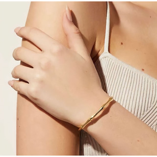 กำไลข้อมือ - Gold plated bamboo bracelet