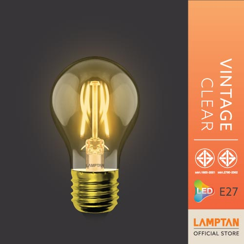 LAMPTAN หลอดไฟ LED Vintage Clear  6w ขั้ว E27