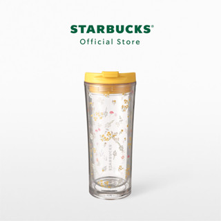 Starbucks Clear Wild Flower Tumbler 16oz. ทัมเบลอร์สตาร์บัคส์พลาสติก ขนาด 16ออนซ์ A11143776