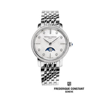 Frederique Constant Quartz FC-206MPWD1SD6B Moonphase Dimonds Slimline Ladies Watch