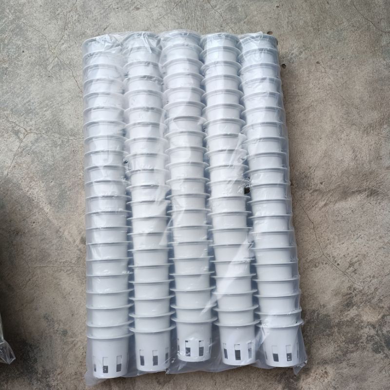 (แพค50ใบ-100ใบ)ถ้วยปลูกผักไฮโดรโปนิกส์ (สีขาวแบบใช้ซ้ำได้ พลาสติกอย่างดี)