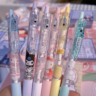 PEN ปากกา 6 แท่ง ปากกาเจล ลูกลื่น ลายการ์ตูนน่ารัก อุปกรณ์เครื่องเขียน สินค้าพร้อมส่ง