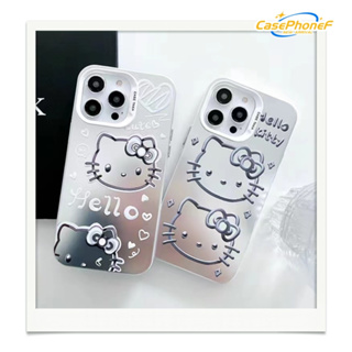 ✨ส่งของขวัญ✨เคส for iPhone 11 14 Pro Max Case for iPhone 12 13 ป้องกันการตก การป้องกัน พื้นผิวกระจก HelloKitty การ์ตูน