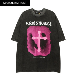 Spenzer.street | 🖤 Kirin strange cross โอเวอร์ไซส์ เสื้อผ้าสตรีท เกาหลี y2k แฟชั่น ทราวิส 2pac ฮิต 2023 มาใหม่