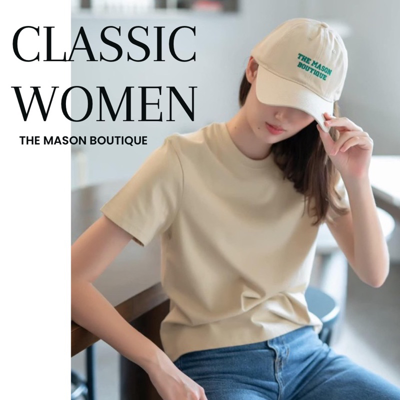 The mason Boutique Women Classic เสื้อยืดคอกลมไม่ร้อน รุ่น คลาสสิค สำหรับ ผู้หญิง ฝ้าย คอตตอน 100%