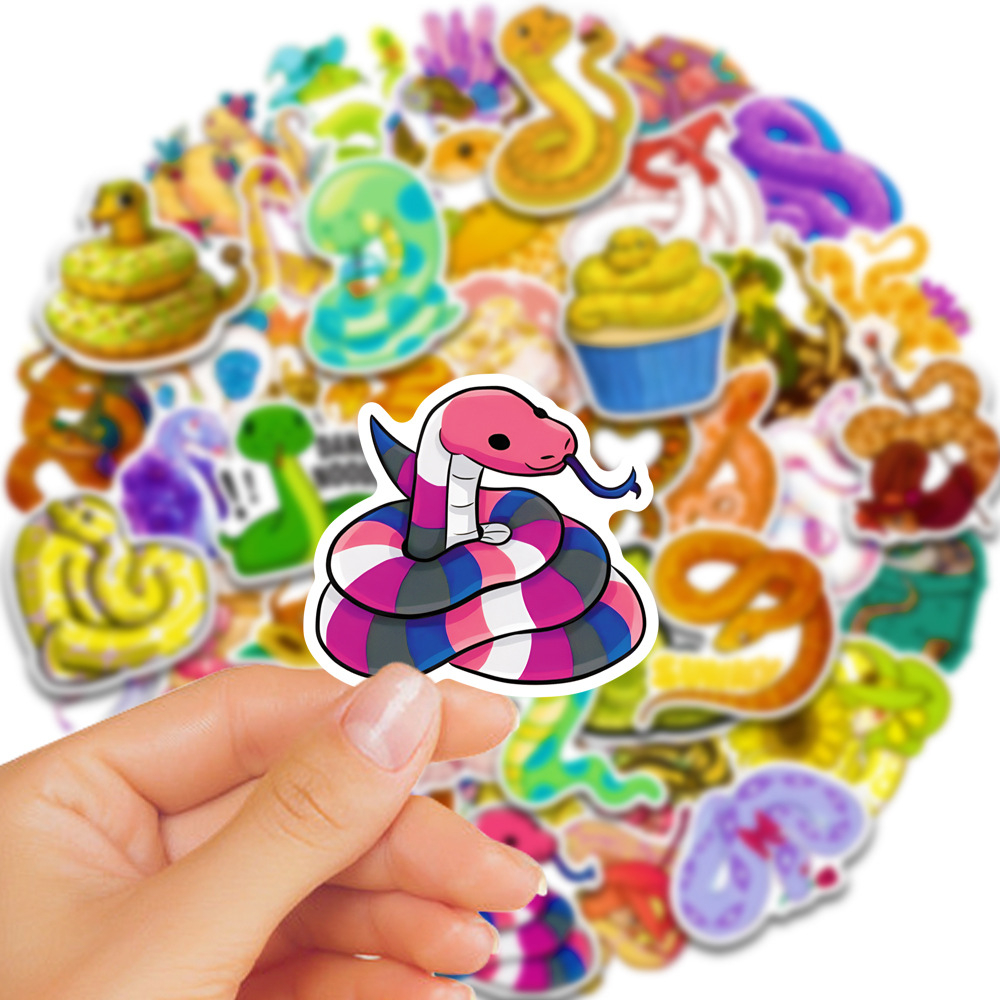 งู snake ยูนิคอร์น หมู เพนกวิน ชิบะอินุ ฮัสกี้ Cute 50แผ่น STICKER กันน้ำ สติ๊กเกอร์ ใช้ซ้ำได้ โทรศัพท์มือถื 02