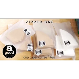 ร้านคนไทย​ ส่งไว​ กระดาษกรองกาแฟดริป​ 100แผ่น​ ถุง​ ZIP PACK Coffee Filter Paper​ a good roastery​ ถูกดี​ดอทคอม​