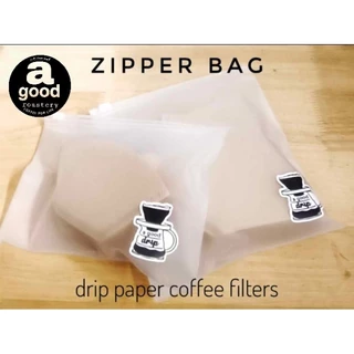 ร้านคนไทย​ ส่งไว​ กระดาษกรองกาแฟดริป​ 100แผ่น​ ถุง​ ZIP PACK Coffee Filter Paper​ a good roastery​ ถูกดี​ดอทคอม​
