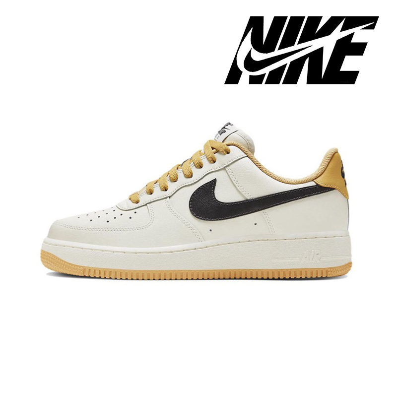 รองเท้าผ้าใบ Nike Air Force Low 1 Classic น้ำหนักเบาสีขาวเหลืองดำ