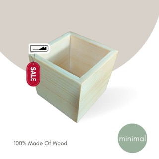 【Cube box】กล่องไม้ทรงลูกบาศก์ wooden box  minimal กล่องไม้แท้ กระถางไม้ กระถาง cactus ตระบองเพชร กล่องเครื่องเขียน