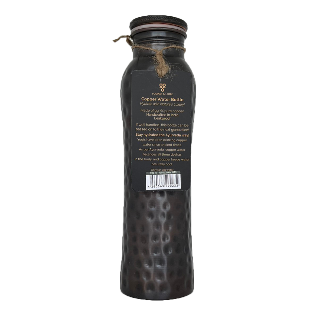 FORREST & LOVE | PREMIUM ANTIQUE HAMMERED COPPER WATER BOTTLE | ขวดน้ำทองแดง แอนทีคแบบตอก 900ML