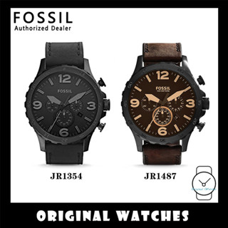 Fossil Watch Nate Chronograph Brown Leather Watch JR1487 JR1354 -50mm ผู้ชายดู