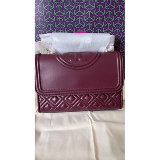 ❤️❤️🍷กระเป๋าสะพายสุดหรูสีแดงไวน์ 🍷🍷อะไหล่ทอง NEW Tory Burch #Fleming Small Convertible Shoulder Bag Claret