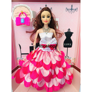 Fashion Doll ตุ๊กตาบาร์บี้เจ้าหญิง มาในชุดราตรีสีชมพูสวยงามมาก