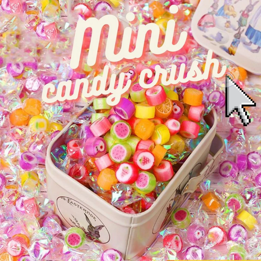 ลูกอมตัด Mini Candy Cut handmade fruit (1ชิ้น/1.34 กรัม) จำนวน 50-100 ชิ้น ลูกอมจิ๋ว ลูกอมแฮนด์เมด ท็อฟฟี่ ลูกอมงานบวช