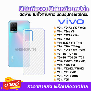 🔥 ฟิล์มกันรอย ฟิล์มหลัง เคฟล่า รุ่น VIVO Y02s Y3s Y11 Y16 Y21 Y22 Y22s Y30 Y33s Y33T Y35 Y36 Y52 Y72 Y76 ฟิล์มหลังvivo