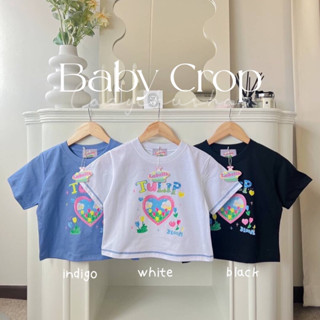 เสื้อครอป Baby crop ลาย Tulip 🌷💐(Lapsilk)