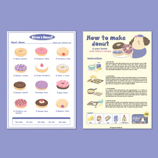 Bringhome Olive’s Donut Shop Poster A3 โปสเตอร์ โปสการ์ด สำหรับติดตกแต่งห้อง