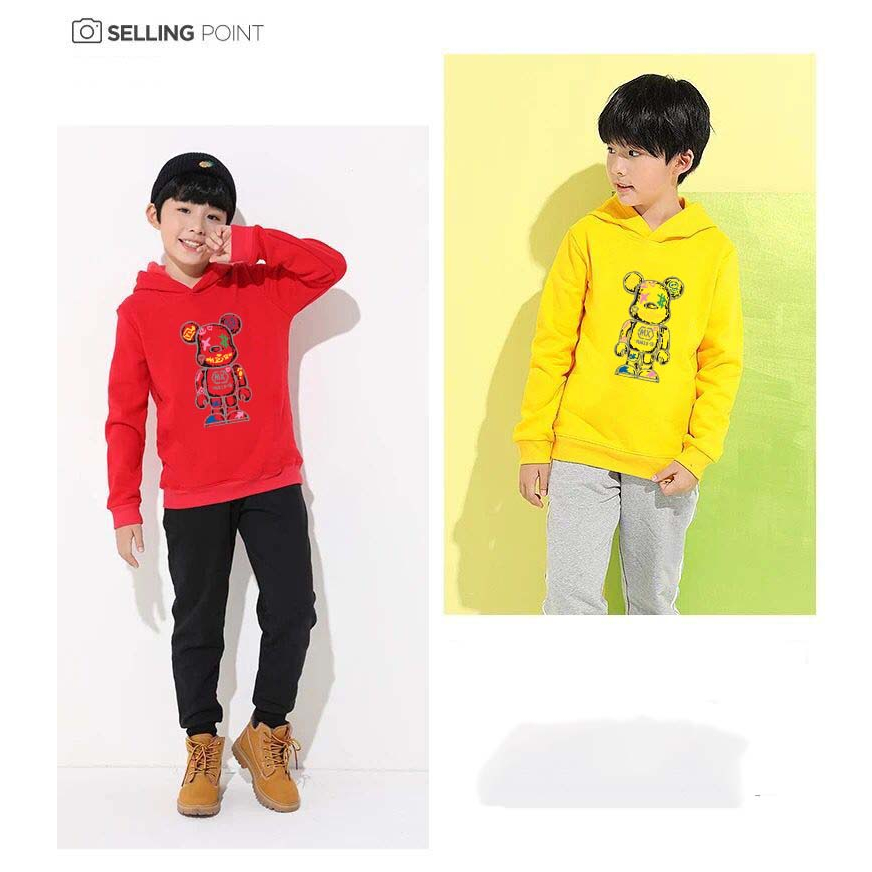 J660-LONG เสื้อฮุ้ดกันหนาวเด็กสไตส์เกาหลี สกรีนลายการ์ตูนน่ารักใส่ได้ทั้งหญิงและชาย ผ้าโพลีเอสเตอร์ ใส่สบาย**ปลีก-ส่ง** - รูปที่ 6