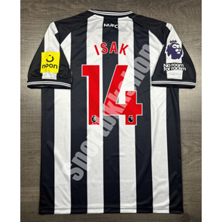 เสื้อฟุตบอล Newcastle Home นิวคาสเซิล เหย้า 2023/24 พร้อมเบอร์ชื่อ 14 ISAK และอาร์มพรีเมียร์ลีค NO ROOM