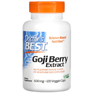 สารสกัดโกจิเบอร์รี่ Doctors Best, Goji Berry Extract, 600 mg, 120 Veggie Caps