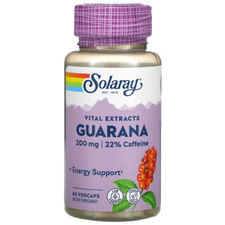 กัวรานาสกัด, Solaray, Guarana, 200 mg, 60 Vegcaps