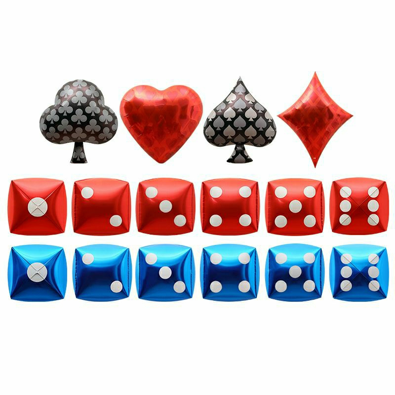 ลูกโป่งไพ่ ดอกจิก โพธิ์ดำ โพธิ์แดง ข้าวหลามตัด ลูกเต๋า ลูกโป่งกาสิโน casino