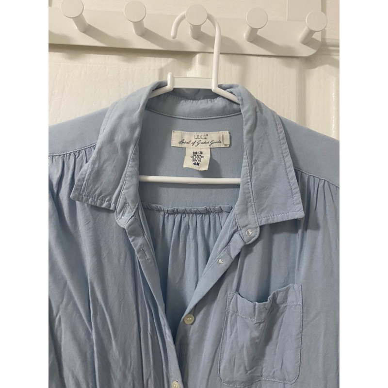 H&M blue shirt summer style
