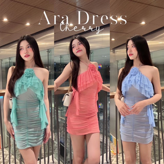 Ara Dress เดรสผูกคอกุหลาบ ผ้ามุ้ง แต่งเลเยอร์ช่วงบน ปังมาก