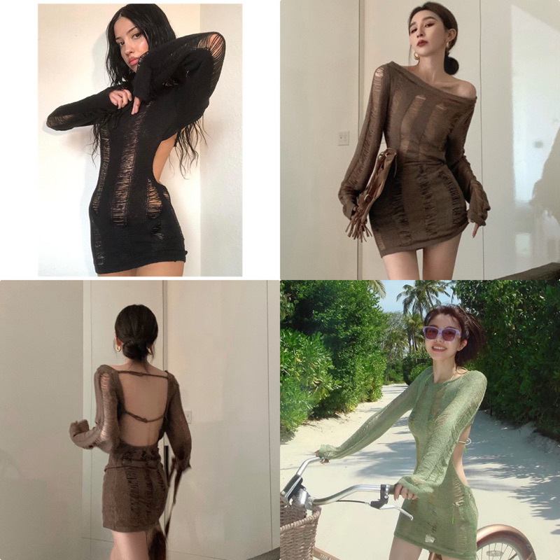 (พร้อมส่งที่ไทย) เดรสคลุมผ้าไหมพรม มี3สี ใส่คู่กับบิกินี่น่ารักมาก