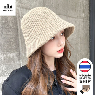 [W0092] หมวกบักเก็ต ไหมพรม ทรงสวย ปรับสายได้ สไตล์เกาหลี ญี่ปุ่น Bucket hat หมวกปีกแคบ