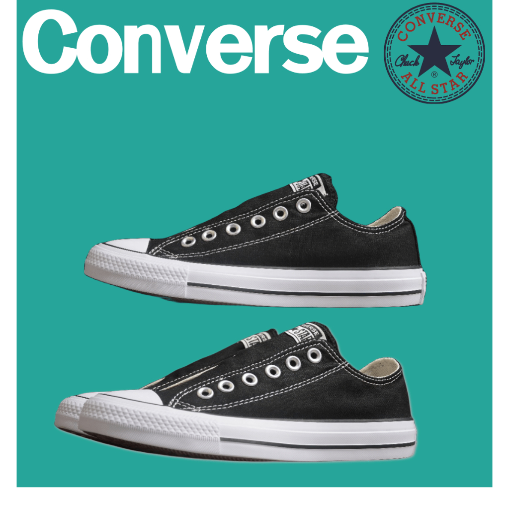 Converse All Star รองเท้าผ้าใบลำลองแบบไม่มีเชือกผูกรองเท้าฤดูร้อนระบายอากาศได้ดี 164300C
