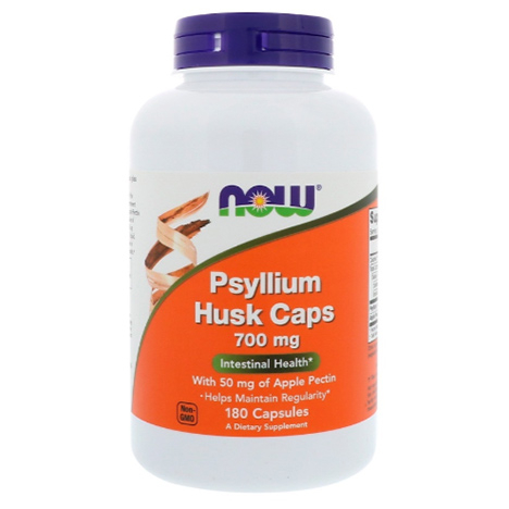 ไซเลียม ฮัสค์ NOW Foods, Psyllium Husk with Apple Pectin, 700 mg, 180 Veg Capsules