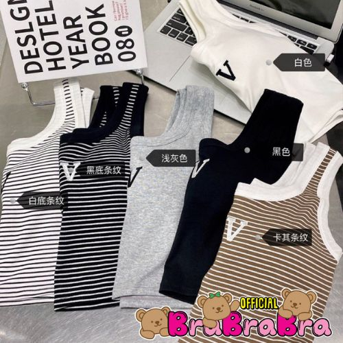 ⛱️ เสื้อกล้าม ฟองน้ำในตัว ลายทาง ใส่สบาย #bra-225