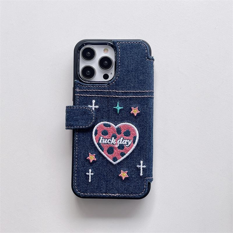 เคสฝาพับลายยีนส์ luck day เคสไอโฟน เคสสำหรับ IPHONE CASE 11-14PROMAX