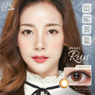 Kitty Kawaii mini run brown คอนแทคเลนส์โทนธรรมชาติ